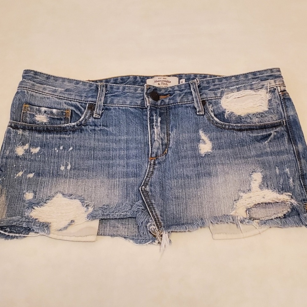 Abercrombie & Fitch 4 Distressed Denim Mini Skirt